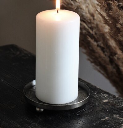 Metallfat Mandala Antik Silver Ø 10 cm från Majas Cottage