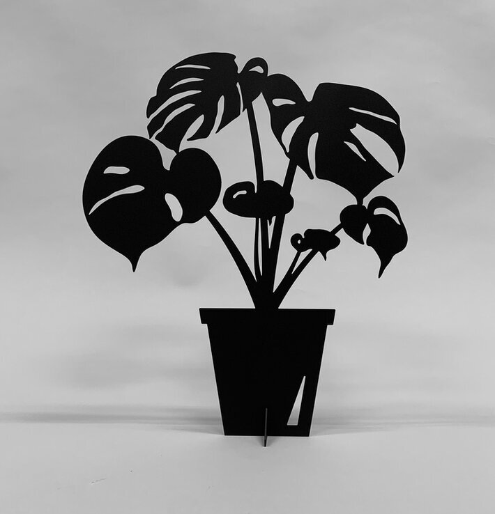 #ÄlskaPlåt Monstera Svart från Älskaplåt i svart plåt