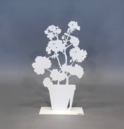 #ÄlskaPlåt Pelargon Vit från Älskaplåt, vit metallpelargon