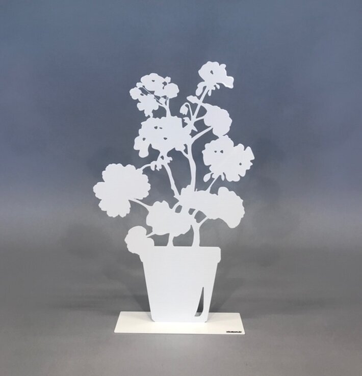 #ÄlskaPlåt Pelargon Vit från Älskaplåt, vit metallpelargon