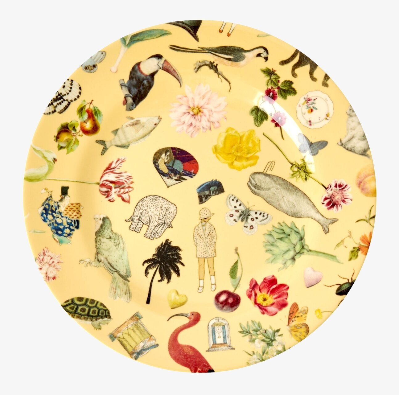 Tallrik Creme Art Print från Rice med färgglada illustrationer