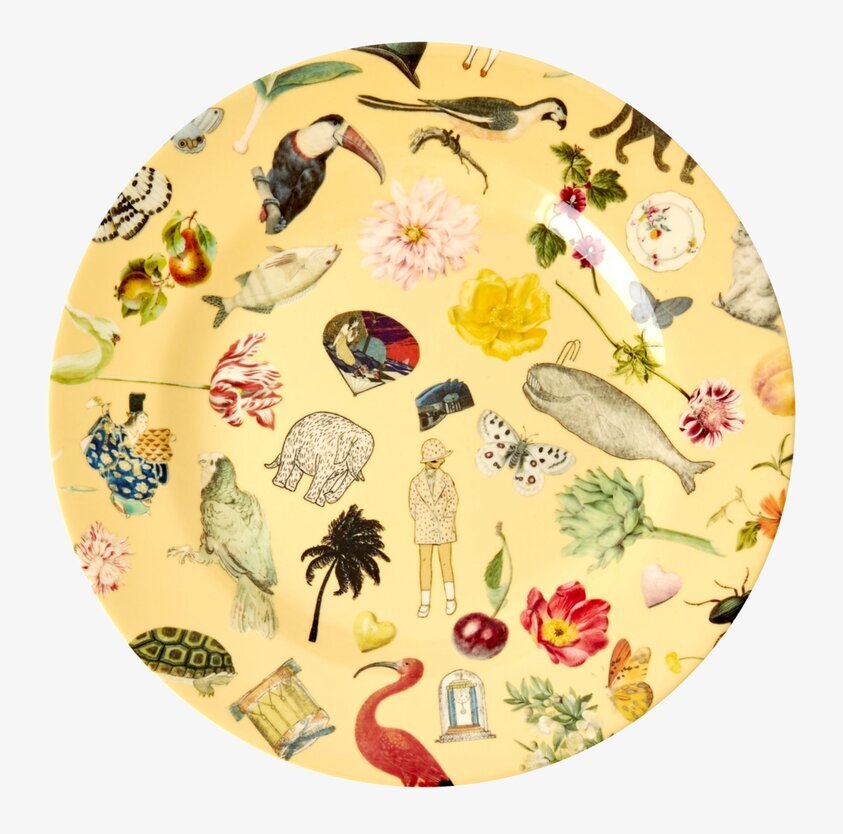 Tallrik Creme Art Print från Rice med färgglada illustrationer