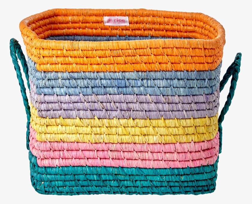 Förvaringskorg Stripes från Rice med färgglada ränder