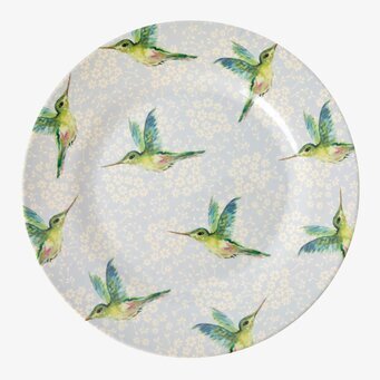 Assiett Hummingbird Print från Rice med färgglada kolibrier