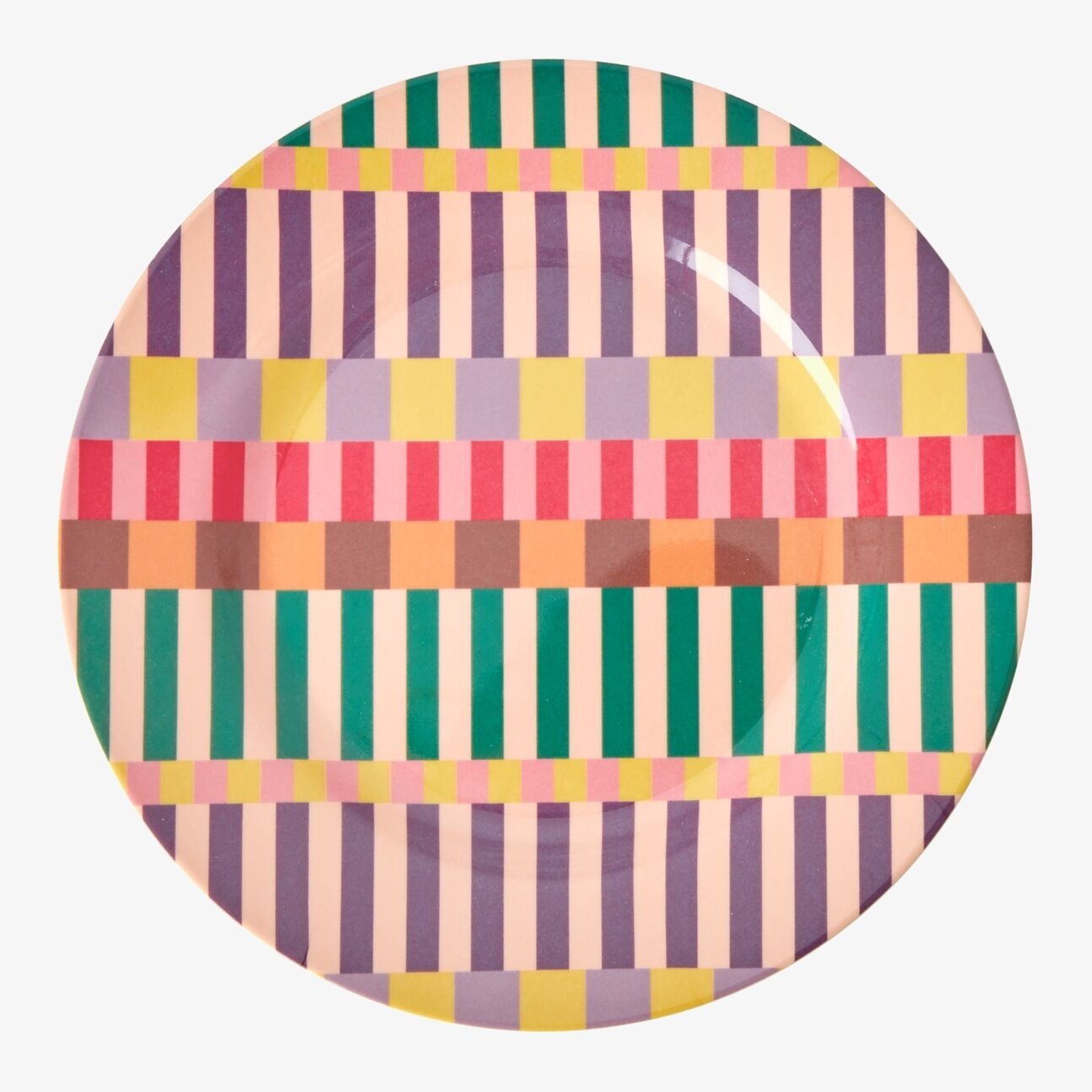Assiett Summer Stripes Print från Rice med färgglada ränder