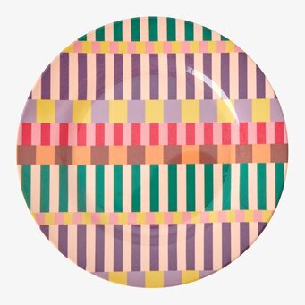 Assiett Summer Stripes Print från Rice med färgglada ränder