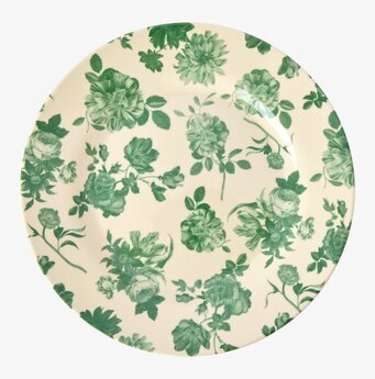 Assiett Green Rose Print från Rice med grönt blommönster