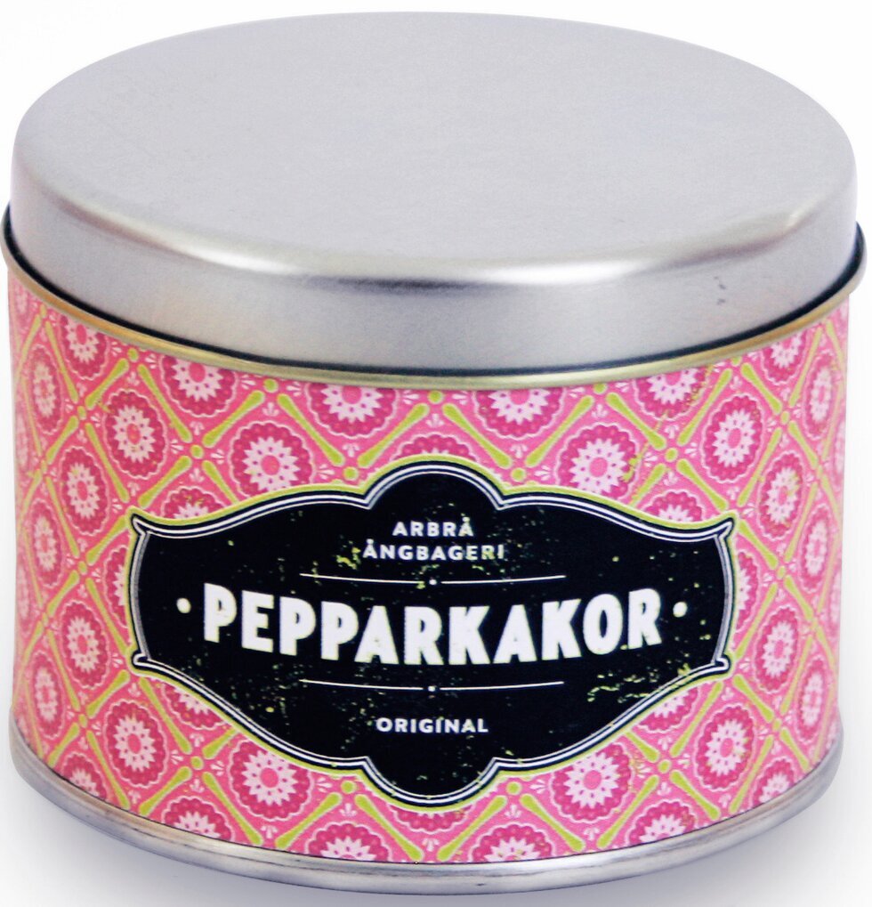 Pepparkakor Mini Rosa från Arbrå Ångbageri i rosa plåtburk