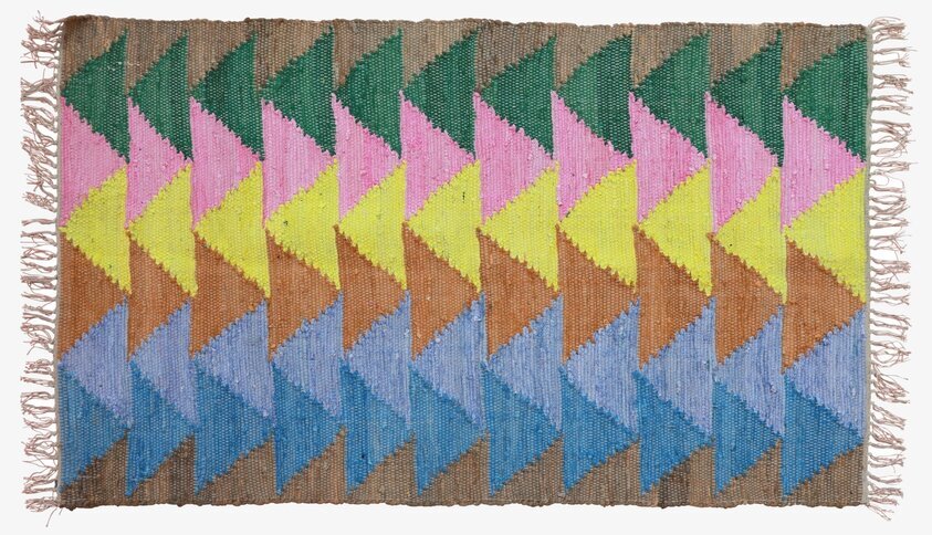 Bomullsmatta Let´s Summer från Rice med färgglada trianglar