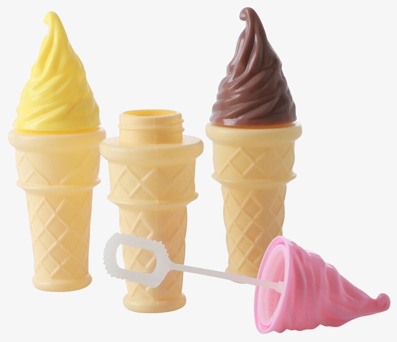 Såpbubblor Ice Cream från Rice, tre färgglada glassbehållare