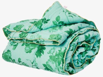 Bomullsfilt Green Rose Print från Rice med gröna rosor