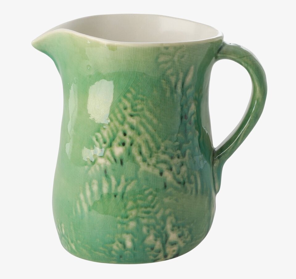 Kanna Keramik Embossed Flowers Green Medium från Rice