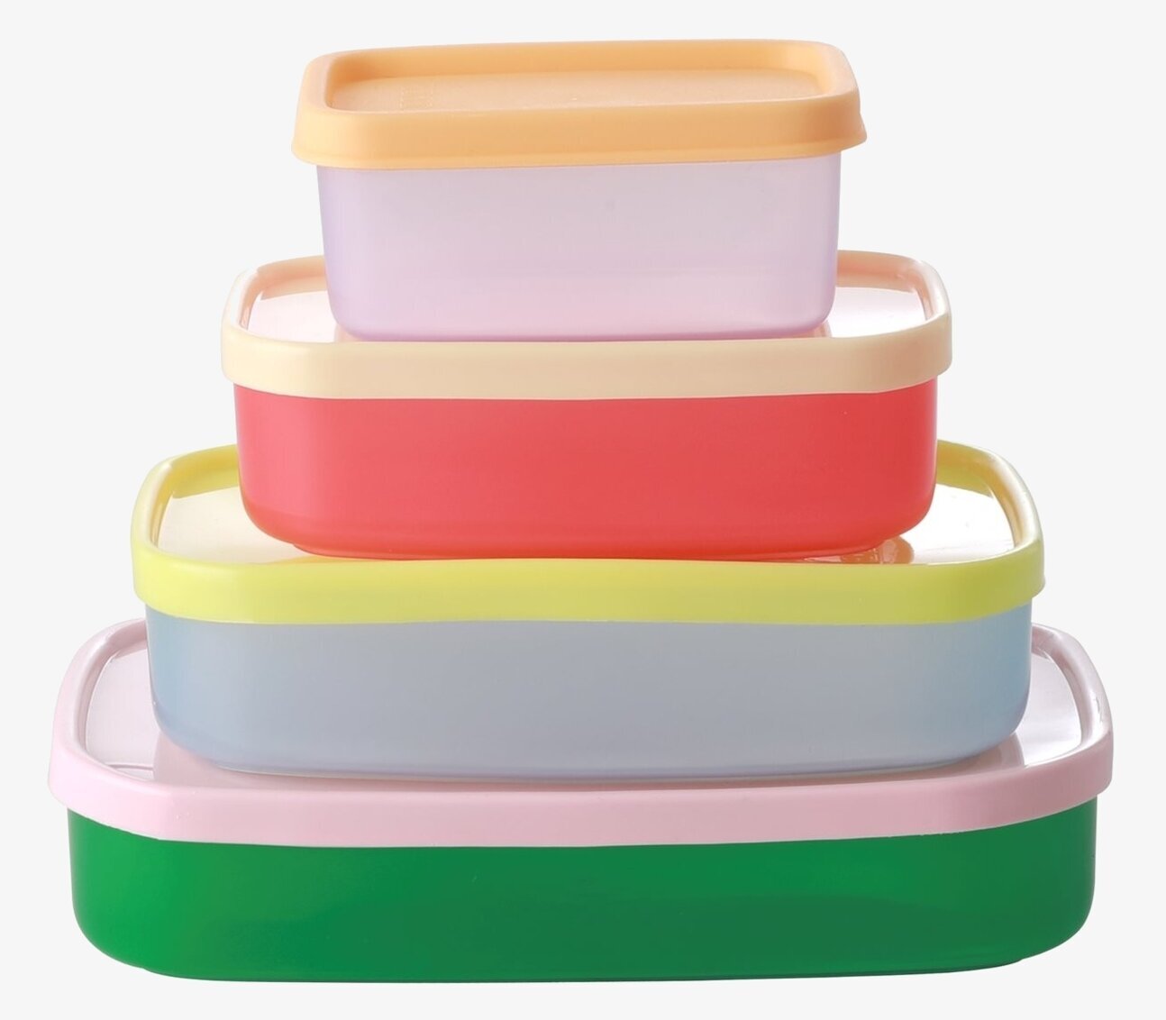 Plastburkar Med Lock - 4 Pack från Rice i olika färger