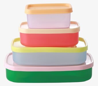 Plastburkar Med Lock - 4 Pack från Rice i olika färger