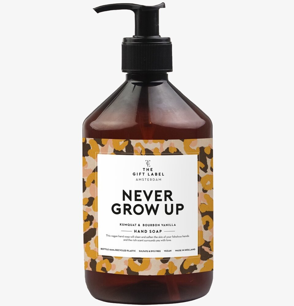 Handtvål - Never Grow Up från The Gift Label i mörk flaska