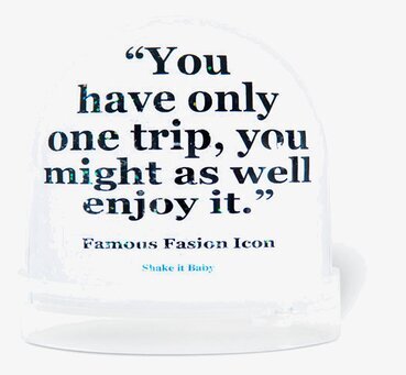 Snöglob Iris Iconic M från Shake it Baby med inspirerande citat