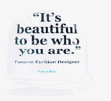 Snöglob Jean Paul Iconic XL från Shake it Baby med citat