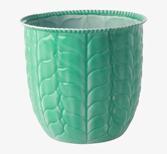 Blomkruka Green Large från Rice i keramik med bladmönster