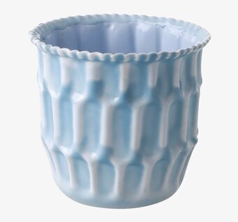 Blomkruka Blue Small från Rice i blå keramik med mönster