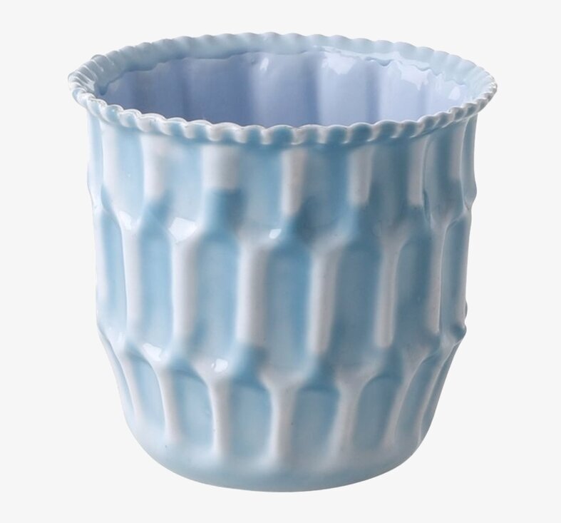 Blomkruka Blue Small från Rice i blå keramik med mönster