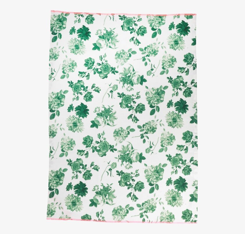 Kökshandduk Green Rose Print från Rice med gröna rosor