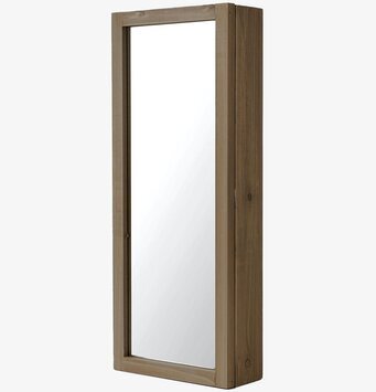 Bild av stilrent nyckelskåp med spegel och träfinish