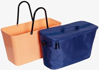 Hinza Kylväska Stor Blå från Hinza med persikofärgad väska