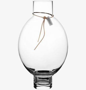 Glasvas Ernst Ø 13 cm från varumärket Ernst med läderband