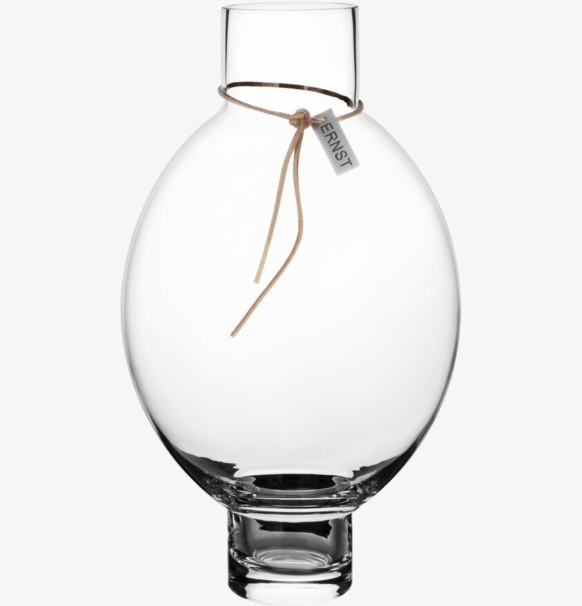 Glasvas Ernst Ø 13 cm från varumärket Ernst med läderband