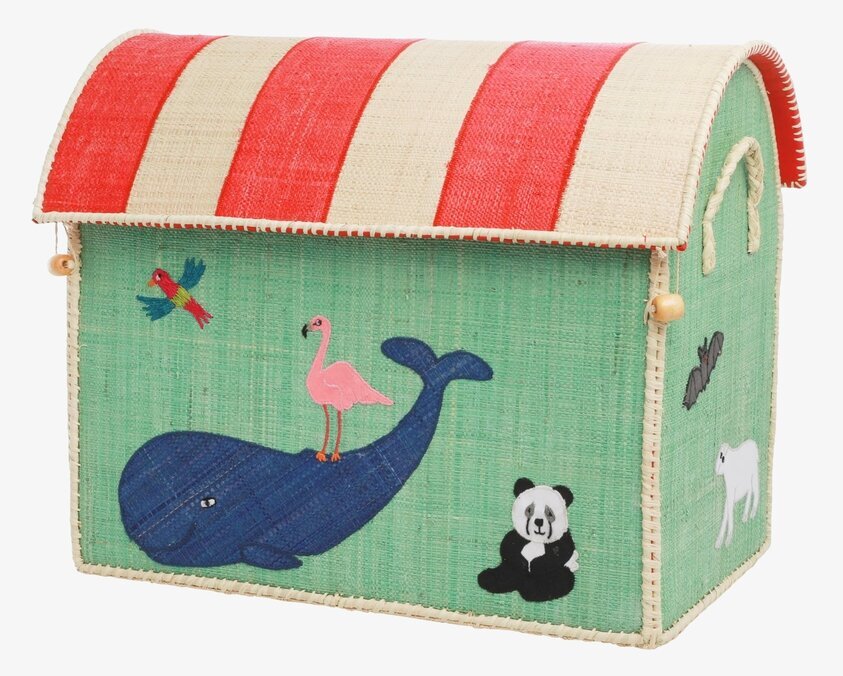 Förvaringskorg Animal Theme M från Rice med djurillustrationer