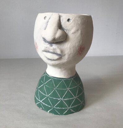 Blomkruka Ansikte Grön Liten från Multi Agentur i keramik
