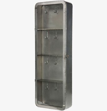 Foto av industriellt nyckelskåp i rå metallfinish