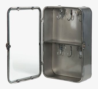 Bild av industriellt nyckelskåp i rå metall design