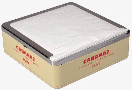 Servettställ kvadrat vanilj från Cabanaz i metall