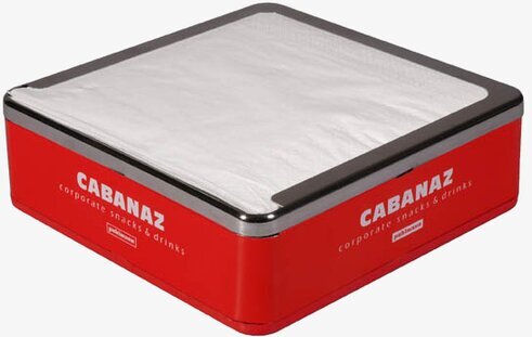 Servettställ kvadrat röd från Cabanaz med metallram