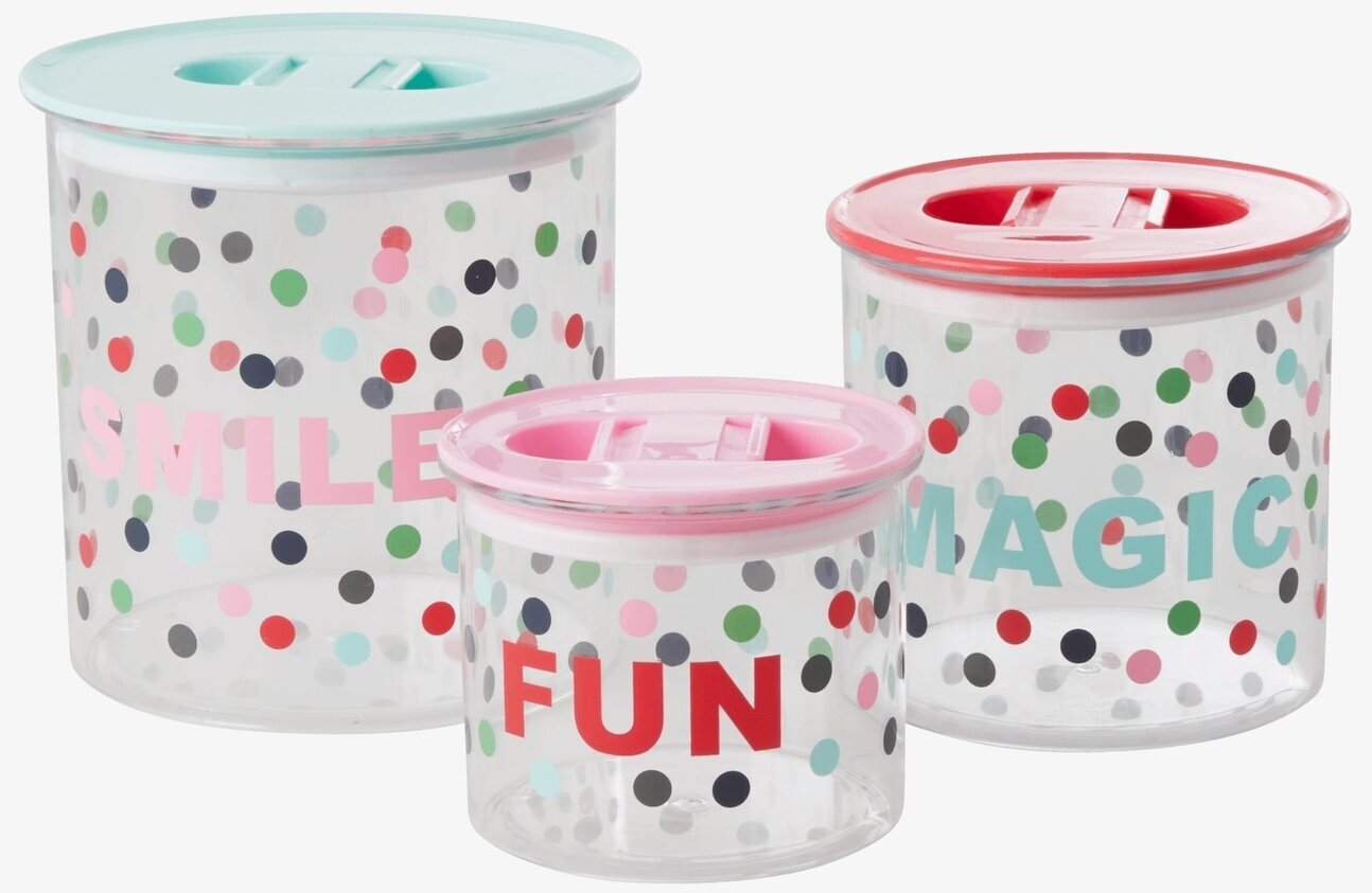 Förvaringsburk Dots Print från Rice i tre olika storlekar