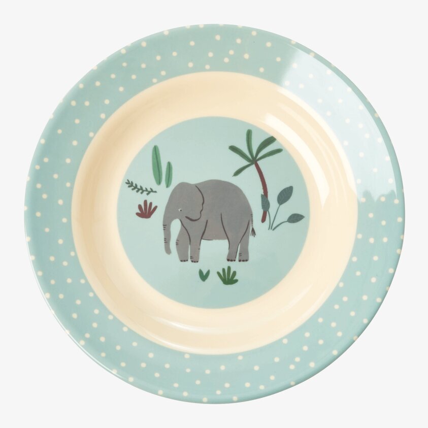 Djup Tallrik Blue Jungle Animals Print från Rice, melamin