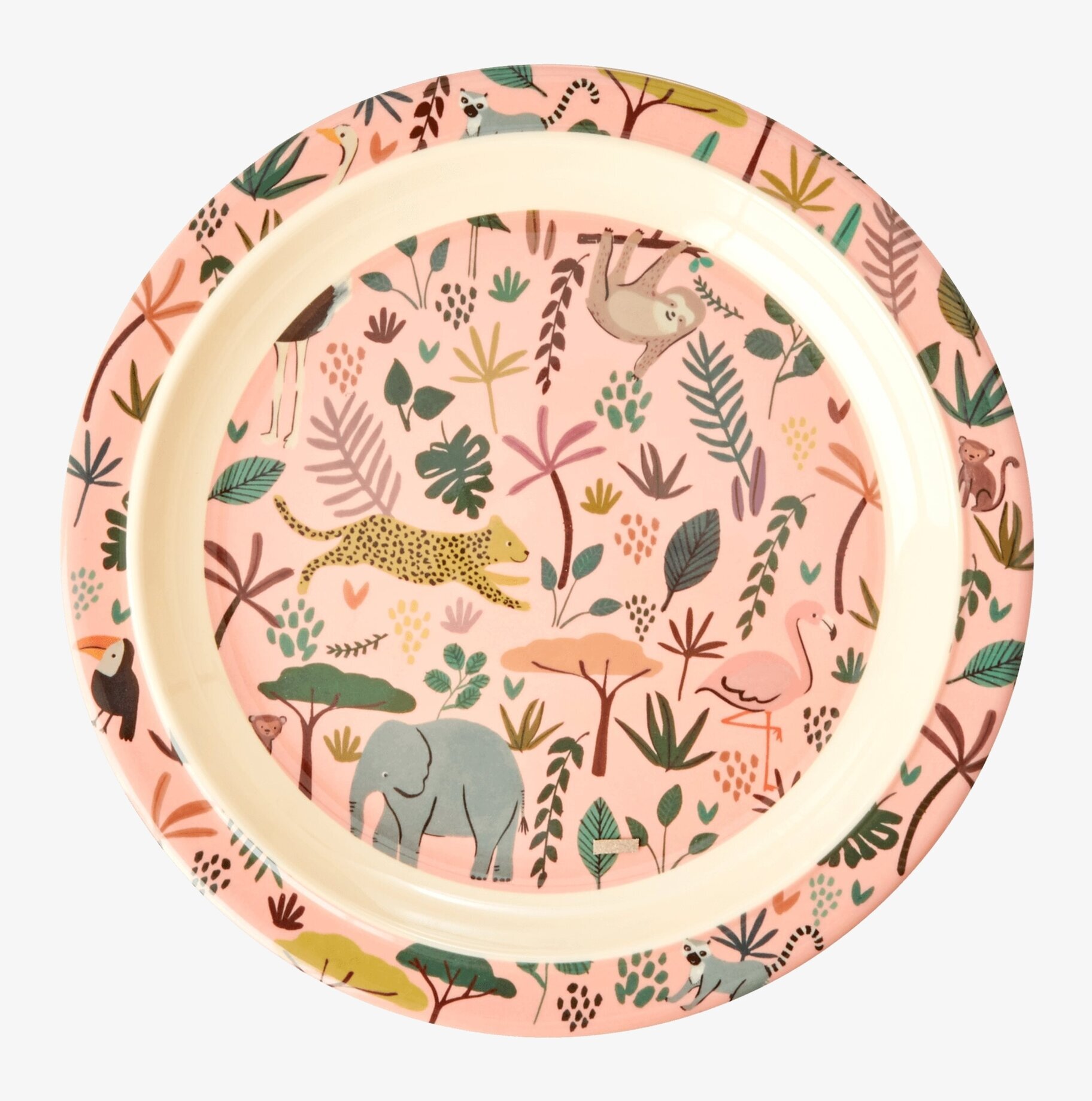 Tallrik Coral Jungle Animals Print från Rice med djungeldjur