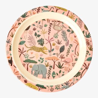 Tallrik Coral Jungle Animals Print från Rice med djungeldjur