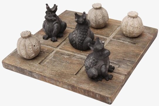 Brädspel Tre I Rad från Eldgarden med rustik trädesign