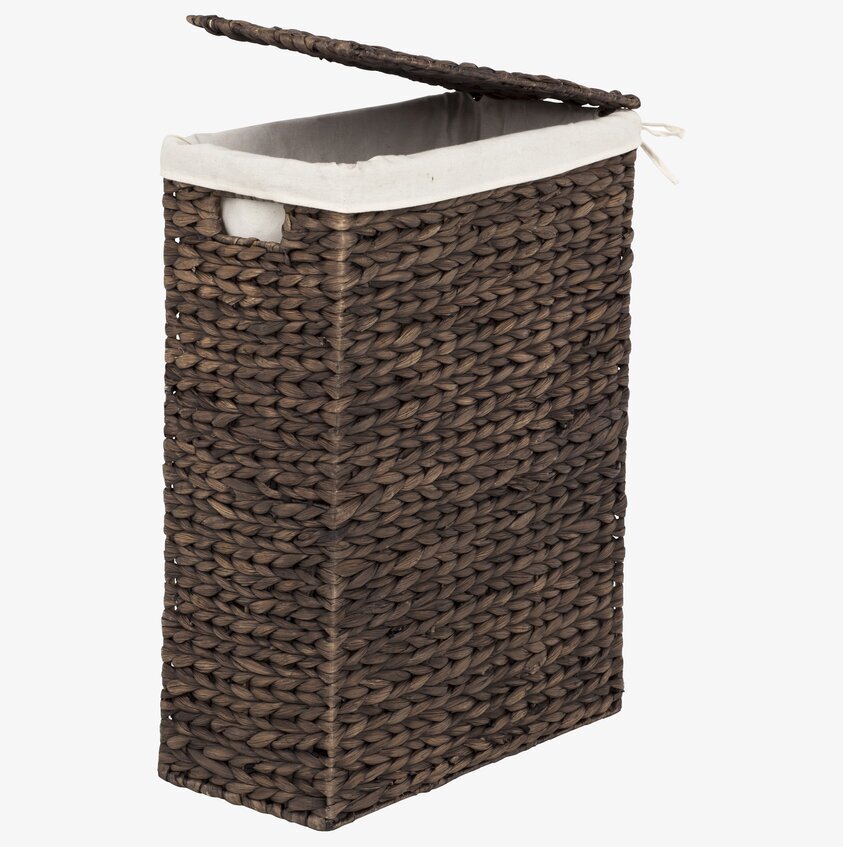 Tvättkorg Flätad Vattenhyacinth Brun från Dixie i badrum