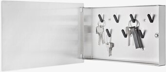 Bild av ett elegant och praktiskt nyckelskåp i vitt