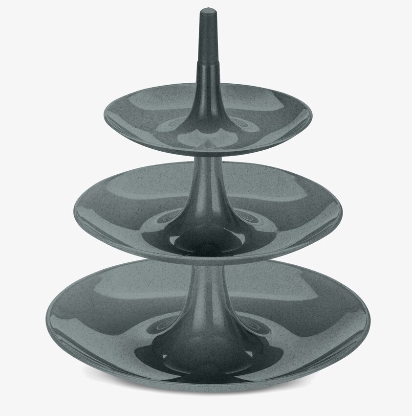 Babell Kakfat/Våningsfat Organic Dark Grey Large från Koziol