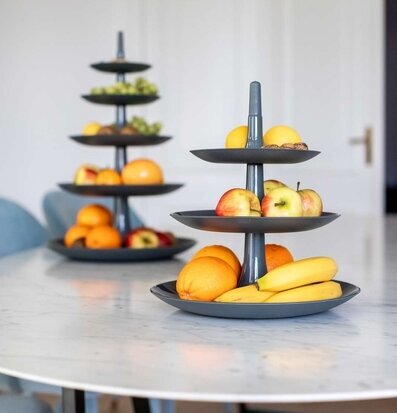 Koziol Babell Kakfat/Våningsfat Organic Dark Grey Large