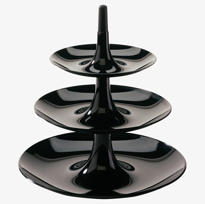 Babell Kakfat/Våningsfat Svart XS från Koziol i tre nivåer