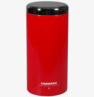 Förvaringsburk L röd från Cabanaz med svart lock