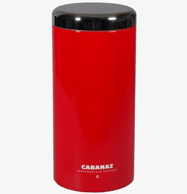 Förvaringsburk L röd från Cabanaz med svart lock