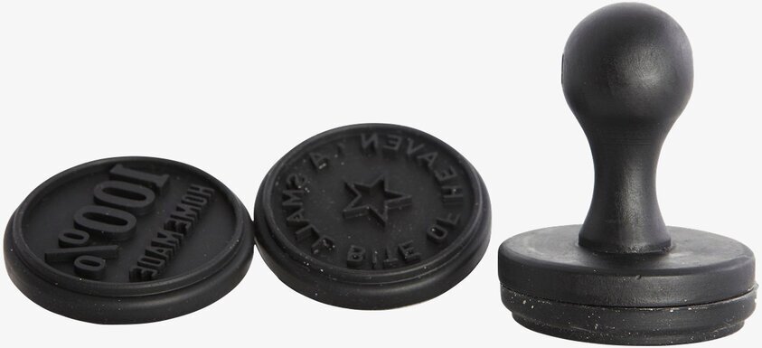 Kakstämpel från Nicolas Vahé med två utbytbara huvuden