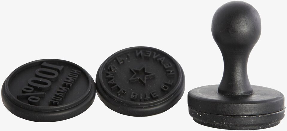 Kakstämpel från Nicolas Vahé med två utbytbara huvuden