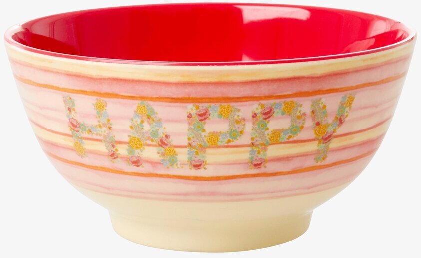 Skål Happy Pink Print från Rice med färgglatt mönster